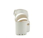 Soda ACCOUNT ~ Women Open Toe Two Bands Lug sole Fashion Block Heel Sandals with Adjustable Ankle Strap (White, numeric_8)