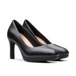 Clarks Women's Ambyr 2 Braley Pump, Black Leather, 8