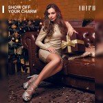 IDIFU Women's IN5 Charcy Crisscross Strappy Platform High Chunky Heels Peep Toe Pump Party Heeled Sandals(9 M US, Silver Glitter)