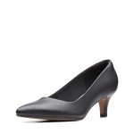 Clarks womens Linvale Jerica Pump, Black Leather, 8.5 US