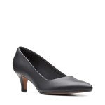 Clarks womens Linvale Jerica Pump, Black Leather, 8.5 US