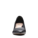 Clarks womens Linvale Jerica Pump, Black Leather, 8.5 US