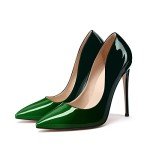 XINIUNIU High Heels for Women Pumps Gradient Patent Leather Green 4.7 inches/12CM Formal Shoes Sexy Fashion Stiletto Dress Shoes Wedding Shoes Pointed Toe Size 9.5