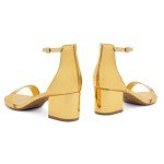 Herstyle Sunday Womens Low Heels Open Toe Dress Heeled Sandals Ankle Strap Chunky Block Short Heel Pumps Shoes for Prom Wedding Party Office, 2063D.Gold, Size 8.0