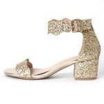 J. Adams Mimi Heeled Sandals For Women - Ankle Strap Low Block, Open Toe Dress Pumps, Chunky Heels For Women - Shoes For Women Dressy Sandals - For Bridal Shoes, Wedding Shoes, Womens Summer Sandals