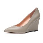 LingxiaUne Elegant Wedge Pumps for Women with Pointed Toe High Heel Slip On Sparkling Design Comfortable Work Shoes for Office/Wedding/Formal Wide Wedge Heels Size 9