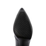 TinaCus Women's Sexy Pointed Toe Genuine Leather Handmade Ankle Strap High Heel Platform Dress Pumps Shoes(Black Heel 4.92", US4.5)