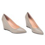 LingxiaUne Elegant Wedge Pumps for Women with Pointed Toe High Heel Slip On Sparkling Design Comfortable Work Shoes for Office/Wedding/Formal Wide Wedge Heels Size 9