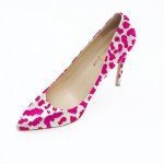 Reindee Lusion Women's Dress Dancing Pink Leopard Printed Pointy Wide Width Heels/Closed Toe Spike Sexy Heels Shoes/Trendy Designer Rinestone Stiletto High Heels Size 7