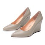 LingxiaUne Elegant Wedge Pumps for Women with Pointed Toe High Heel Slip On Sparkling Design Comfortable Work Shoes for Office/Wedding/Formal Wide Wedge Heels Size 9