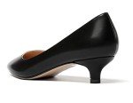 YODEKS Womens Kitten Heels Pointy Toe Low Heel Pumps Slip On 1.4 Inch Work Dress Shoes Matte Black US10.5R