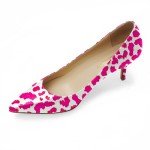 Reindee Lusion Women's Pumps/Pink Leopard Cheetah Printed Kitten Heels/Elegant Closed Toe Stiletto Dress Pumps/Fashion Kitten Heels Shoes Size 8