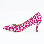 Reindee Lusion Women's Pumps/Pink Leopard Cheetah Printed Kitten Heels/Elegant Closed Toe Stiletto Dress Pumps/Fashion Kitten Heels Shoes Size 8
