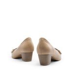 DREAM PAIRS Women's Chunky Comfortable Closed Toe Low Block Heels Work Round Toe Dress Wedding Adjustable Slip On Pumps Shoes,Size 8.5,Nude,SDPU2405W