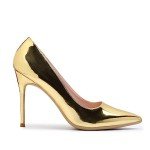 GENSHUO Women's High Stiletto Heels Pointed Toe Pumps Shoes Gold Size 9 Classic Elegant Closed Toe Homecoming Party Office Dressy Wedding Shoes