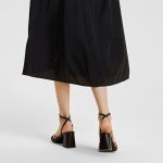 ALICEPUB Black Chunky Block Heels Strappy Heels Square Open Toe Heeled Sandals for Women Short Low Heels Party Causal Dress Shoes, Size 9