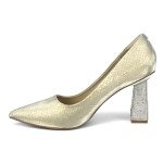 Women Sexy Closed Pointed Toe Pumps Rhinestone Block Chunky High Heel Dress Party Prom Wedding Shoes