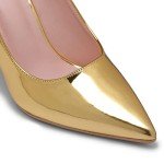 GENSHUO Women's High Stiletto Heels Pointed Toe Pumps Shoes Gold Size 9 Classic Elegant Closed Toe Homecoming Party Office Dressy Wedding Shoes
