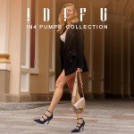 IDIFU IN4 Women's Pumps High Heels Dress Shoes for Women Closed Toe Strappy Heels Wedding Comfortable Dressy Formal Stiletto Ankle Strap Pointed Toe Three Strap Heels Pump Shoes(Navy Blue Suede, 7)