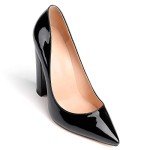 SAMMITOP Women's Chunky High Heel Pumps Pointed Toe Slip On Party Dress Shoes Black US7 R