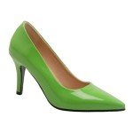 Alyaafifa Stiletto High Heel Pumps for Women 3 Inch Closed Pointed Toe Slip On Patent Leather Dress Shoes Elegant Party Wedding Office Event, Green 8cm, 6.5