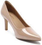 DOBOLIN Women's Heels Pointed Toe Pumps Closed Toe High Heels Stiletto Comfortable Business Heels 3-Inch Wedding Party Dress Shoes Nude Patent Size 11