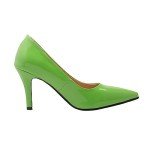 Alyaafifa Stiletto High Heel Pumps for Women 3 Inch Closed Pointed Toe Slip On Patent Leather Dress Shoes Elegant Party Wedding Office Event, Green 8cm, 6.5