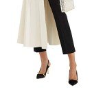 FSJ Women Classy Pointed Toe Thin High Heels Slingback Pumps Stiletto Office Prom Dress Shoes 12 Black