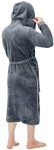 Plush Hooded Fleece Bathrobe for Men - Grey