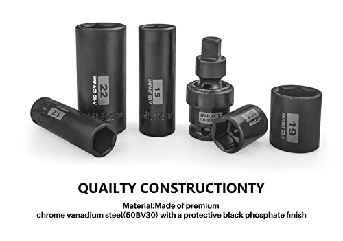 SEKETMAN 49-Piece Impact Socket Set (3/8-Inch Drive)