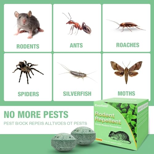 Mouse Rodent Repellent, 24Pcs Peppermint Oil Moth Balls for Rats Mice Deterrent, Safety for Humans & Pets, Pest Pouches for Roaches, Ant, Bugs, Spiders, Rats, Insect Defense for House