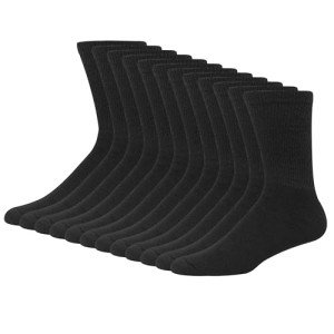 Hanes Mens Crew Moisture-Wicking Double Tough Socks
