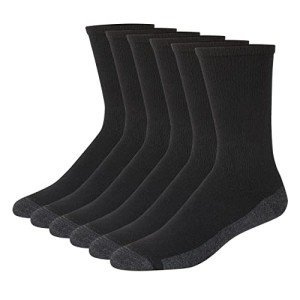 Max Cushion Crew Socks - 6-Pair Pack, Black/Grey
