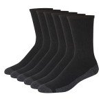 Max Cushion Crew Socks - 6-Pair Pack, Black/Grey