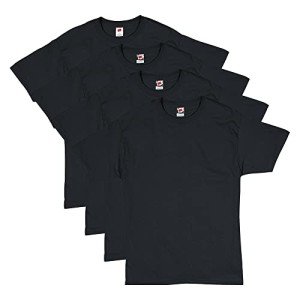 Hanes Men's Black Short Sleeve T-Shirt 4-Pack