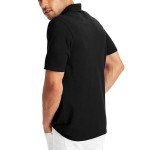 Hanes Midweight Black Pique Polo Shirt, X-Large