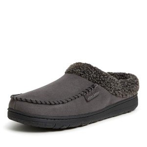 Men's Microfiber Suede Whipstitch Clog Slipper