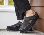 Men's Microfiber Suede Whipstitch Clog Slipper