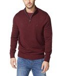 Nautica Men's Burgundy Quarter-Zip Pullover Sweater
