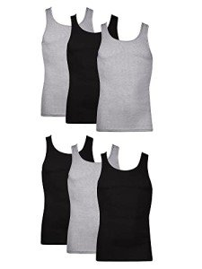 Hanes Men's Moisture-Wicking Cotton Tank Undershirts 6-Pack