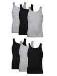 Hanes Men's Moisture-Wicking Cotton Tank Undershirts 6-Pack