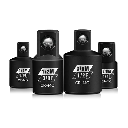 BLACKROBOT 4pc Impact Socket Adapter Set 1/4"-1/2" SAE