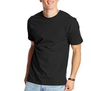 Hanes Men's Black Short Sleeve Beefy-T XXL