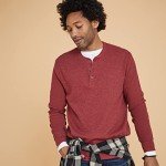 Hanes Men's Cotton Long Sleeve Henley T-Shirts