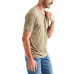 Lucky Brand Men's Burnout Neck Shirt - Dark Olive