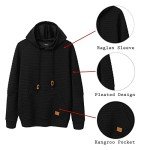 Men's Waffle Knit Hoodie Pullover - Black