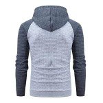 Hipster Plaid Hooded Sweatshirt for Men, Gray