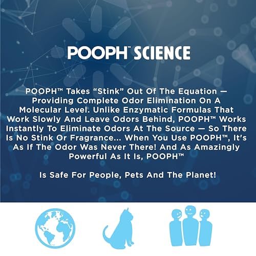 Pooph Pet Odor Eliminator, 20oz Spray - Dismantles Odors on a Molecular Basis, Dogs, Cats, Freshener, Urine, Poop, Pee, Deodorizer, Natures, Puppy, Fresh, Clean, Furniture, Potty, Safe