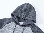Hipster Plaid Hooded Sweatshirt for Men, Gray