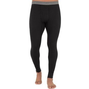 Men's Black Recycled Waffle Thermal Underwear Bottoms